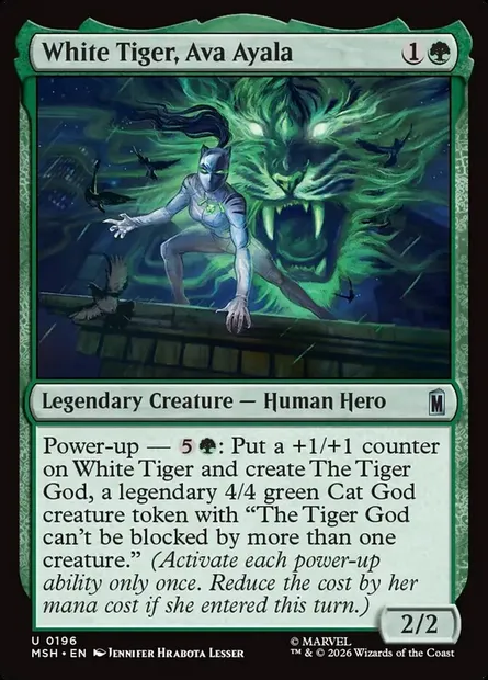 White Tiger, Ava Ayala, Magic card MSH 196 — Marvel Super Heroes set