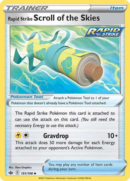 Rapid Strike Scroll of the Skies, Pokémon card CRE 151 — Chilling Reign set