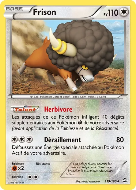 Frison, carte Pokémon PRC 119 — extension Primo-Choc