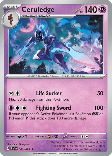 Ceruledge, Pokémon card PAF 040 — Paldean Fates set