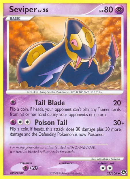 Seviper, Pokémon card GE 52 — Great Encounters set