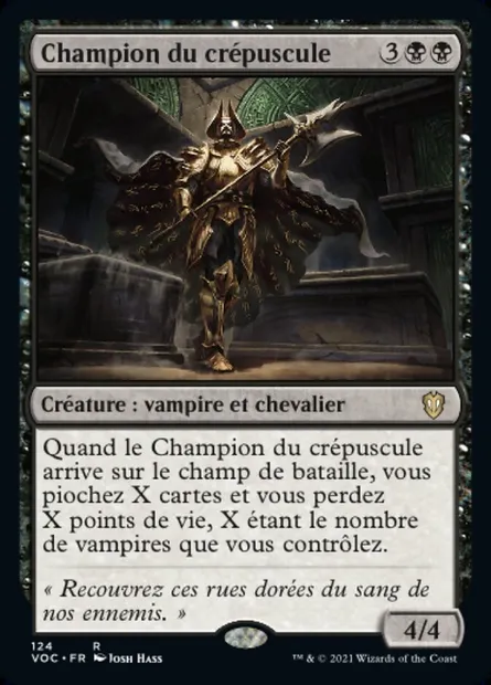 Champion du crépuscule, carte Magic VOC 124 — extension Crimson Vow Commander