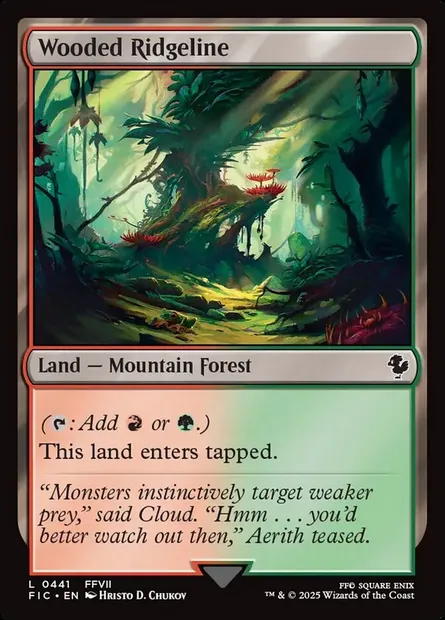 Wooded Ridgeline, Magic card FIC 441 — Final Fantasy Commander set