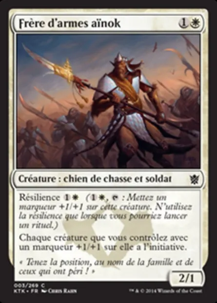 Frère d'armes aïnok, carte Magic KTK 3 — extension Les Khans de Tarkir