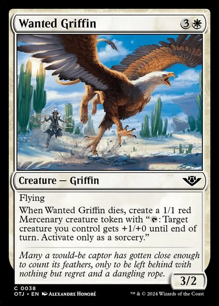 Wanted Griffin, Magic card OTJ 38 — Outlaws of Thunder Junction set