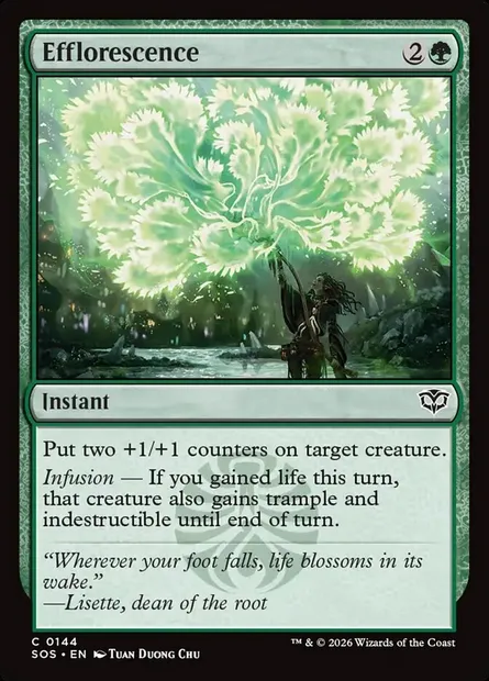 Efflorescence, Magic card SOS 144 — Secrets of Strixhaven set