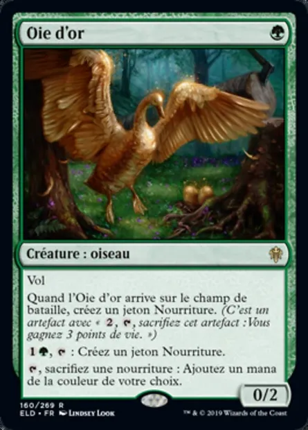 Oie d'or, carte Magic ELD 160 — extension Throne of Eldraine