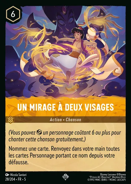 Un mirage à deux visages, carte Disney Lorcana CH5-028 — extension Ciel Scintillant