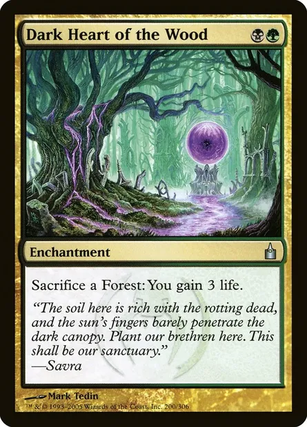 Cœur noir du bois, carte Magic RAV 200 — extension Ravnica: La Cité des Guildes