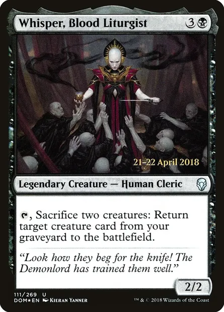 Murmure, liturgiste de sang, carte Magic PDOM 111s — extension Dominaria Promos