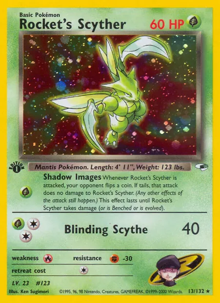Rocket's Scyther, carte Pokémon GH 13 — extension Gym Heroes