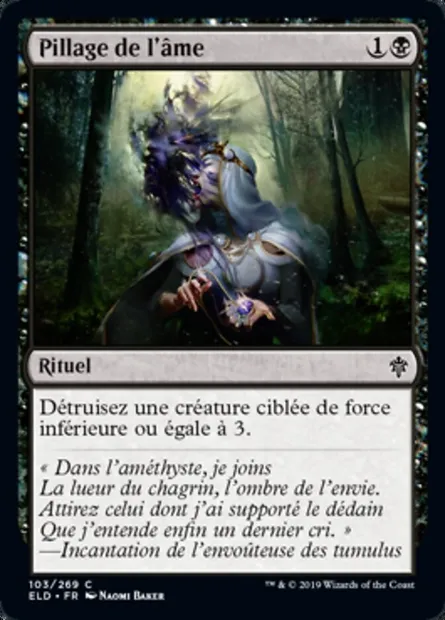 Pillage de l'âme, carte Magic ELD 103 — extension Throne of Eldraine