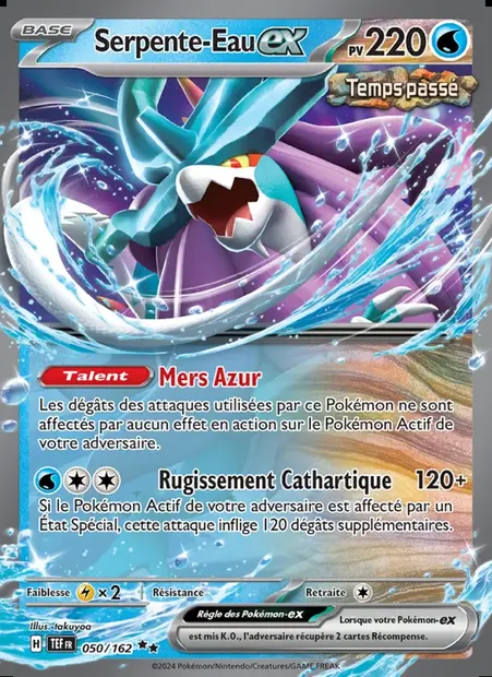 Serpente-Eau-ex, carte Pokémon TEF 050 — extension Forces Temporelles