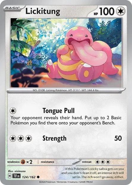 Lickitung, Pokémon card TEF 124 — Temporal Forces set
