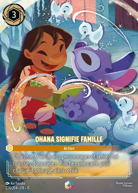 Ohana signifie famille, carte Disney Lorcana CH11-224 — extension Givresort