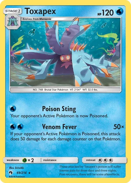 Toxapex, Pokémon card LOT 69 — Lost Thunder set