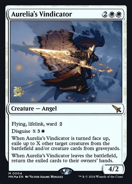 Aurelia's Vindicator, Magic card PMKM 4s — Murders at Karlov Manor Promos set
