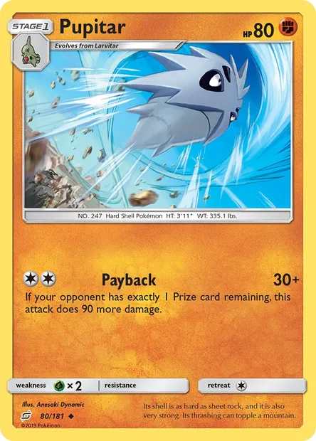 Pupitar, Pokémon card TEU 80 — Team Up set