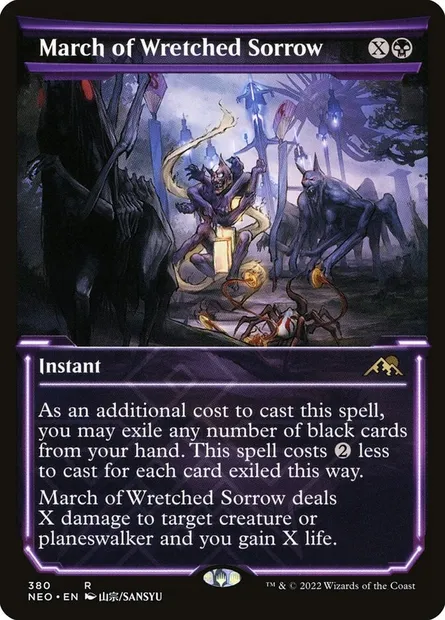March of Wretched Sorrow, Magic card NEO 380 — Kamigawa: Neon Dynasty set