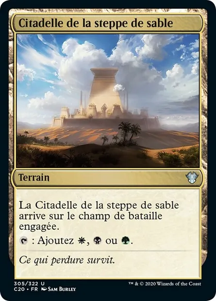 Citadelle de la steppe de sable, carte Magic C20 305 — extension Commander 2020