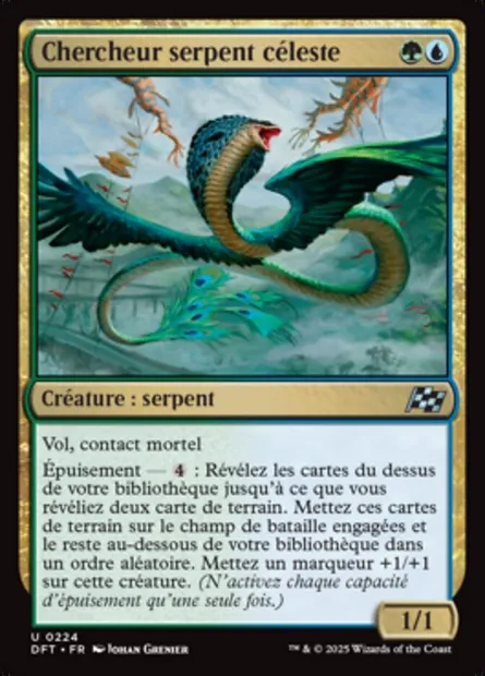 Chercheur serpent céleste, carte Magic DFT 224 — extension Aetherdrift