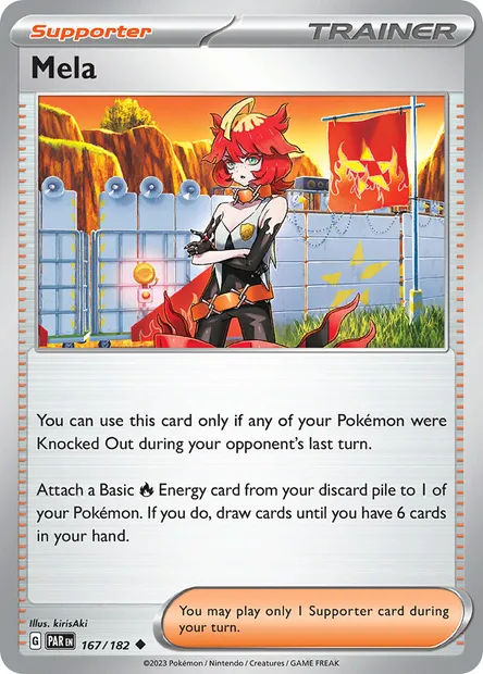 Mela, Pokémon card PAR 167 — Paradox Rift set