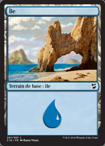 Île, carte Magic C18 297 — extension Commander 2018