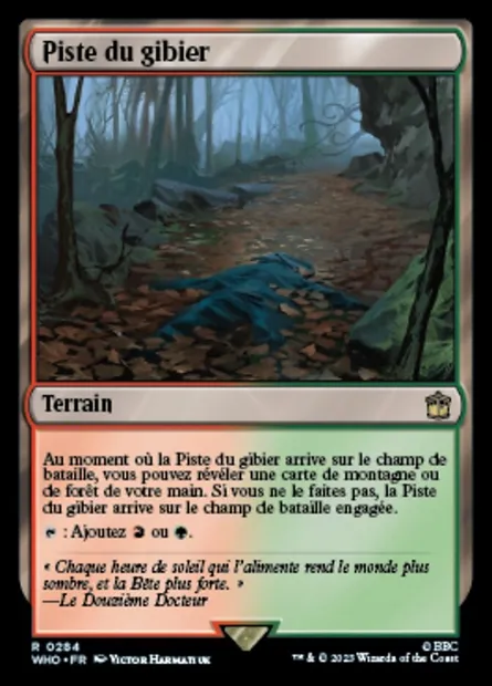 Piste du gibier, carte Magic WHO 284 — extension Doctor Who