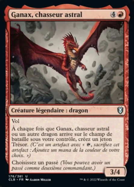 Ganax, chasseur astral, carte Magic CLB 176 — extension Commander Légendes : la bataille de la Porte de Baldur
