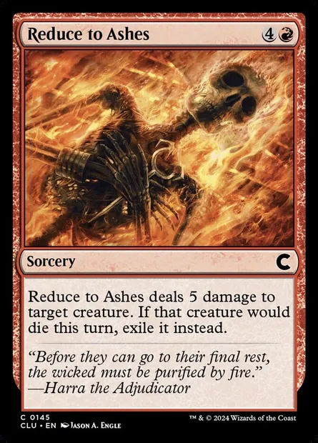 Reduce to Ashes, Magic card CLU 145 — Ravnica: Clue Edition set