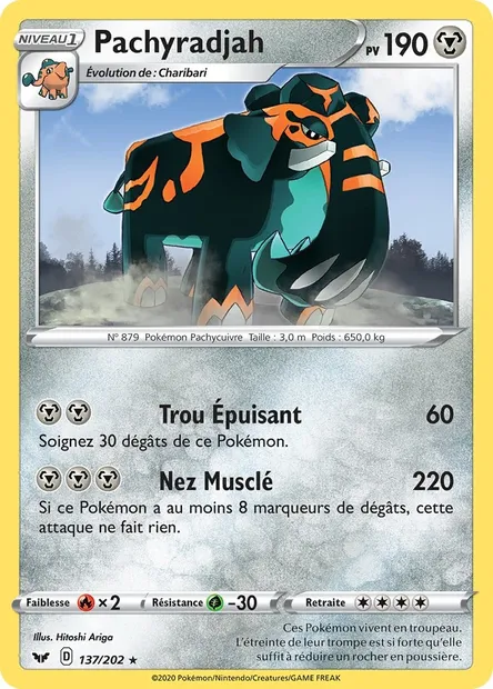 Pachyradjah, carte Pokémon SSH 137 — extension Épée et Bouclier
