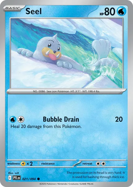 Seel, Pokémon card PFL 021 — Phantasmal Flames set