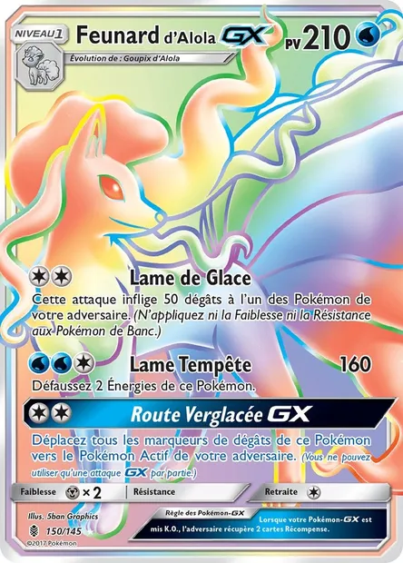 Feunard d’Alola GX, carte Pokémon GRI 150 — extension Gardiens Ascendants