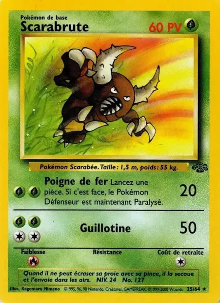 Scarabrute, carte Pokémon JU 25 — extension Jungle