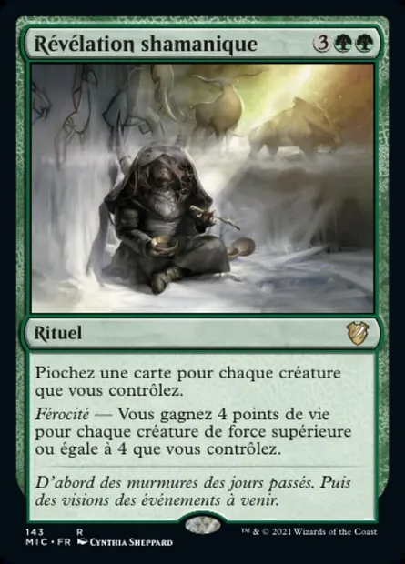 Révélation shamanique, carte Magic MIC 143 — extension Midnight Hunt Commander