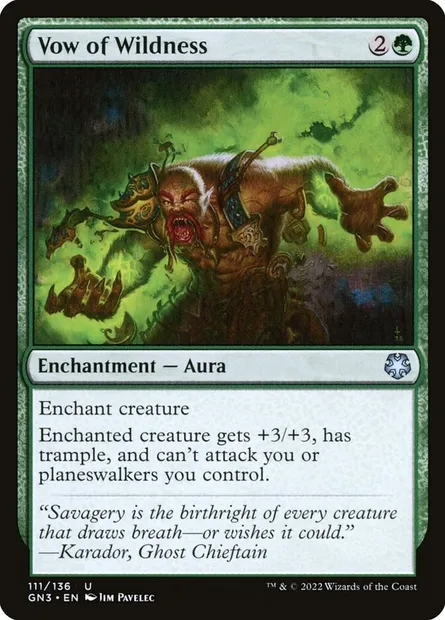 Vow of Wildness, Magic card GN3 111 — Game Night: Free-for-All set