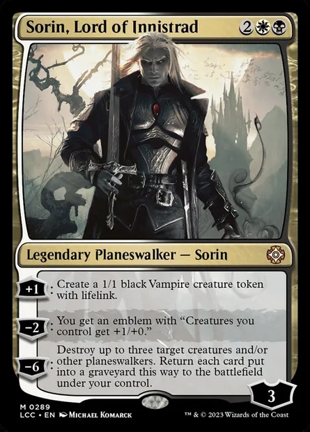 Sorin, Lord of Innistrad, Magic card LCC 289 — The Lost Caverns of Ixalan Commander set