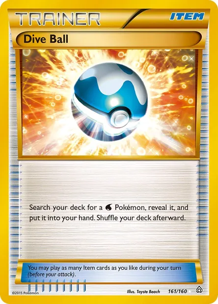 Dive Ball, Pokémon card PRC 161 — Primal Clash set
