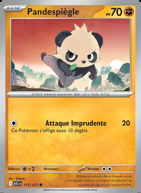Pandespiègle, carte Pokémon ASC 115 — extension Héros Transcendants