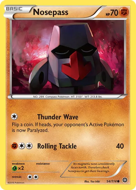 Nosepass, Pokémon card STS 54 — Steam Siege set