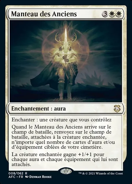 Manteau des Anciens, carte Magic AFC 8 — extension Forgotten Realms Commander