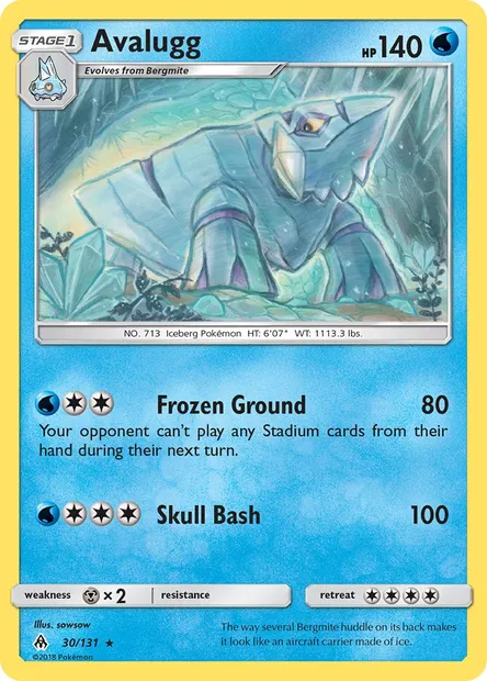 Avalugg, Pokémon card FLI 30 — Forbidden Light set