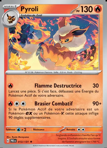 Pyroli, carte Pokémon PRE 013 — extension Évolutions Prismatiques