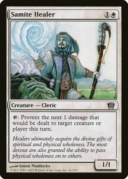 Samite Healer, Magic card 8ED 41★ — Eighth Edition set