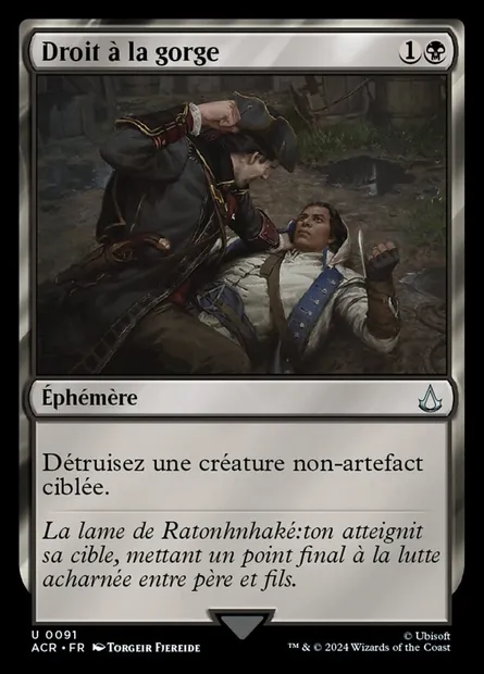 Droit à la gorge, carte Magic ACR 91 — extension Assassin's Creed