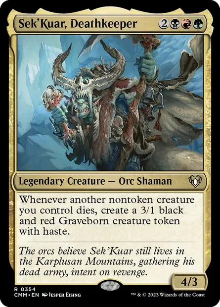 Sek'Kuar, Deathkeeper, Magic card CMM 354 — Commander Masters set