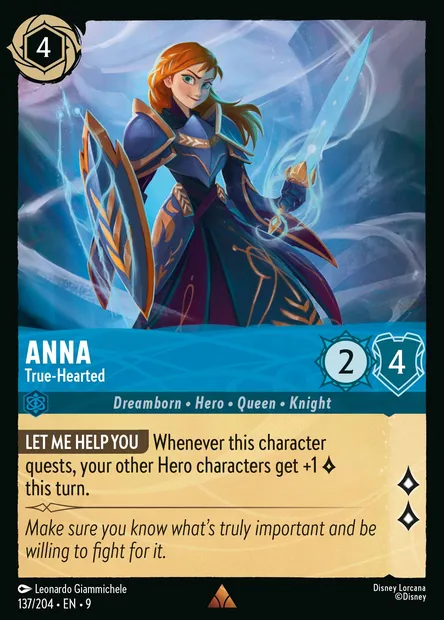 Anna - True-Hearted, Disney Lorcana card CH9-137 — Fabled set