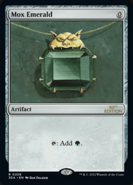 Mox Emerald, Magic card 30A 258 — 30th Anniversary Edition set