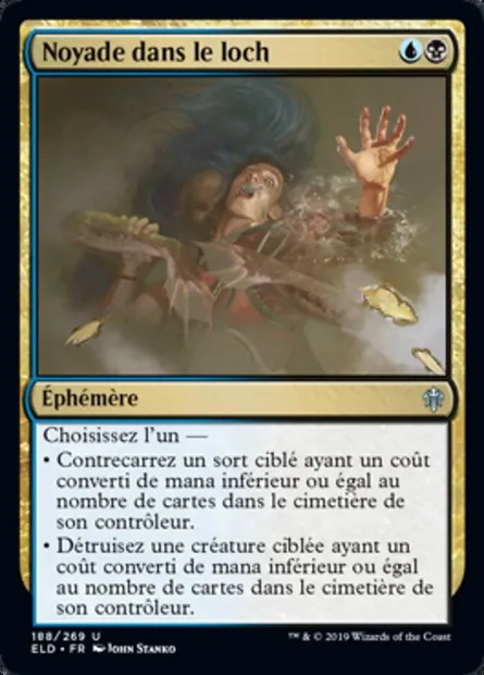 Noyade dans le loch, carte Magic ELD 188 — extension Throne of Eldraine