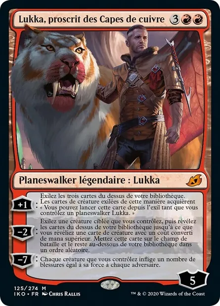 Lukka, proscrit des Capes de cuivre, carte Magic IKO 125 — extension Ikoria: Lair of Behemoths